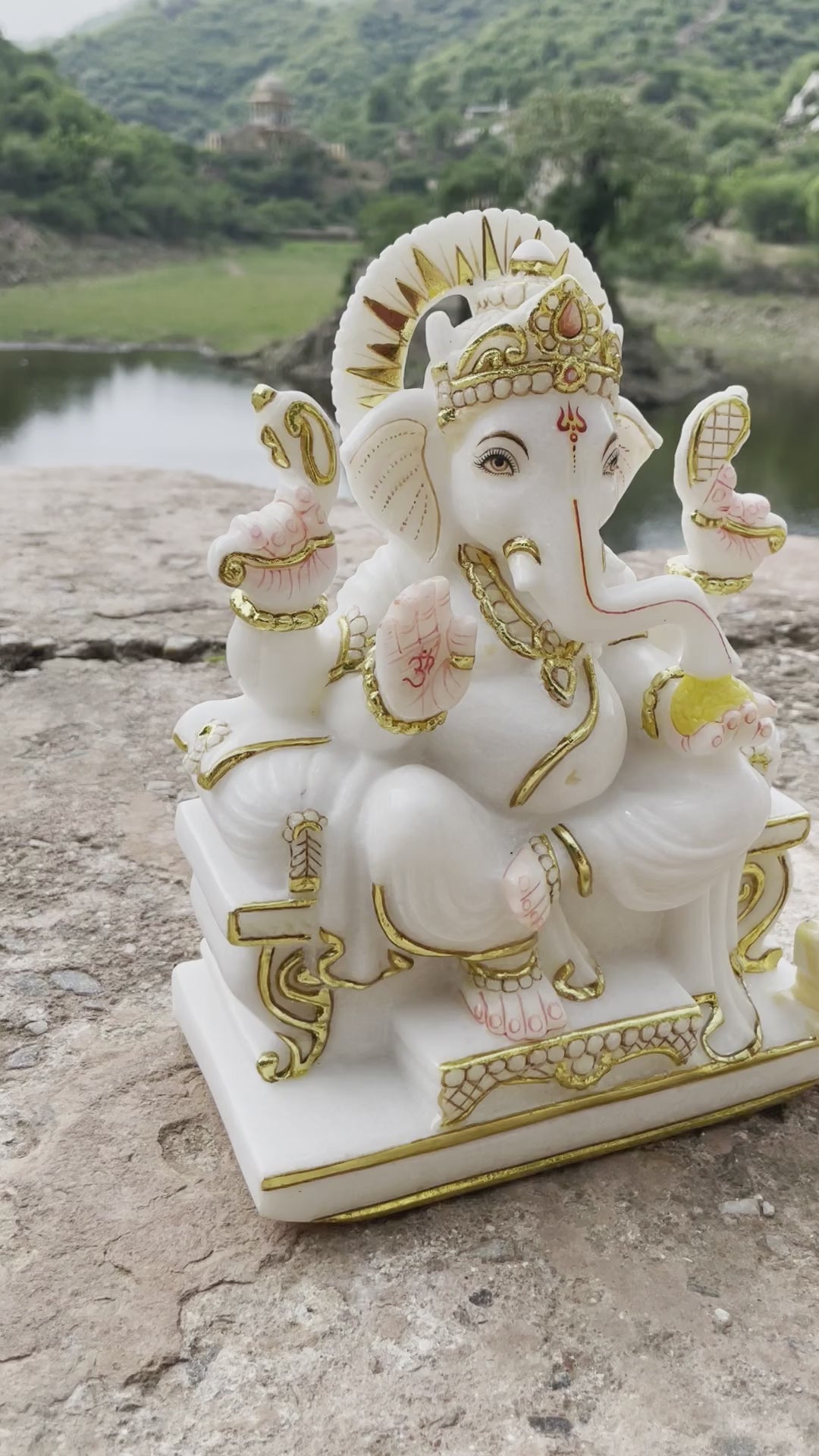 11 inches marble Lord Ganesh Statue