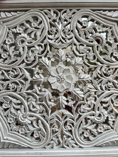 Wooden hand carved Wall Panel with mirror at the back