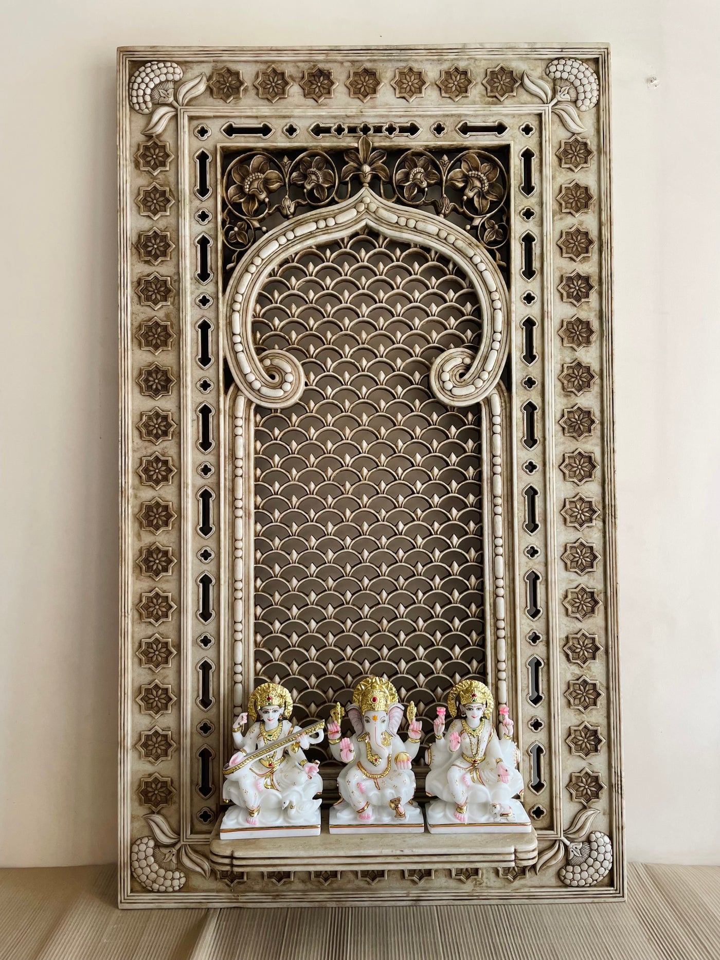 Intricately hand carved Marble Panel/Jali