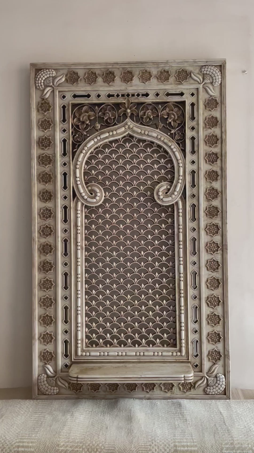 Intricately hand carved Marble Panel/Jali