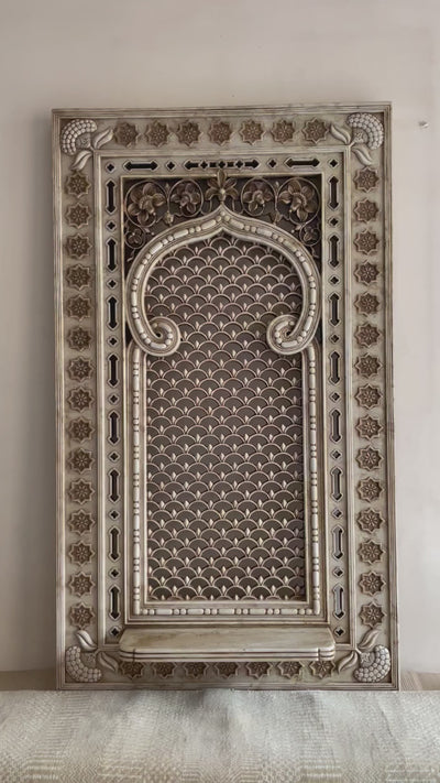 Intricately hand carved Marble Panel/Jali