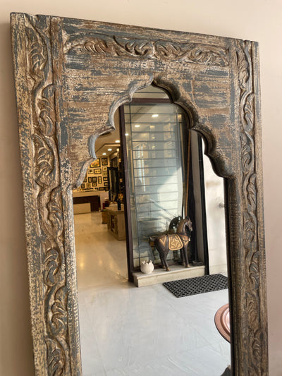 Hand carved Single Jharokha Vanity mirror