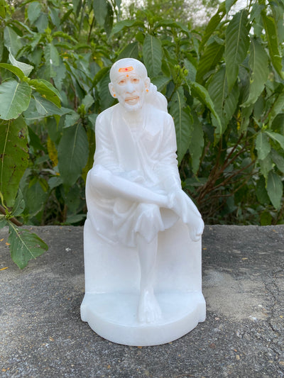 White marble Sai Baba Statue