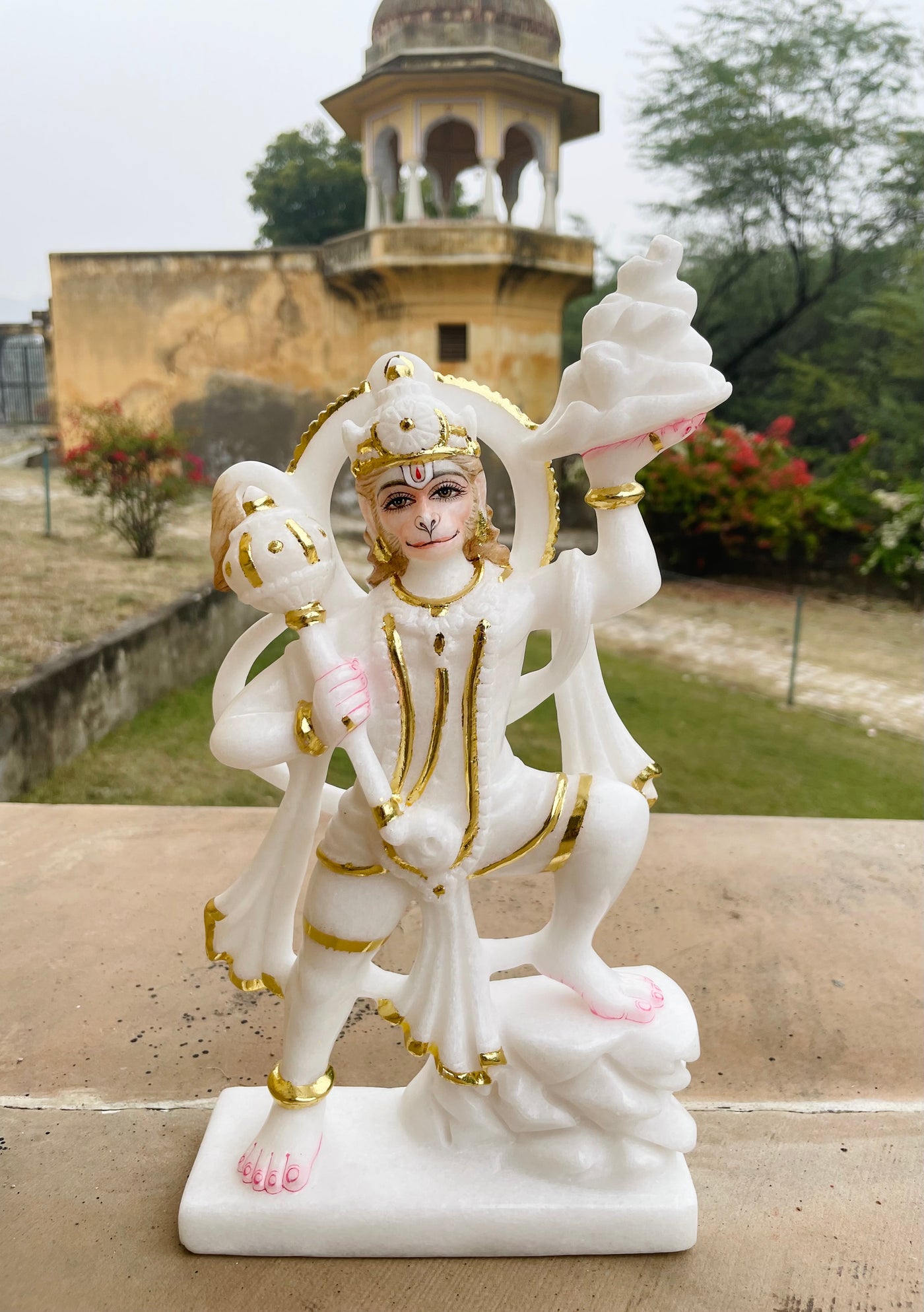 12 inches Marble Hanumanji Statue