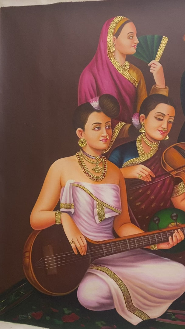 Ethnicity - Canvas Painting of group of ladies playing instruments