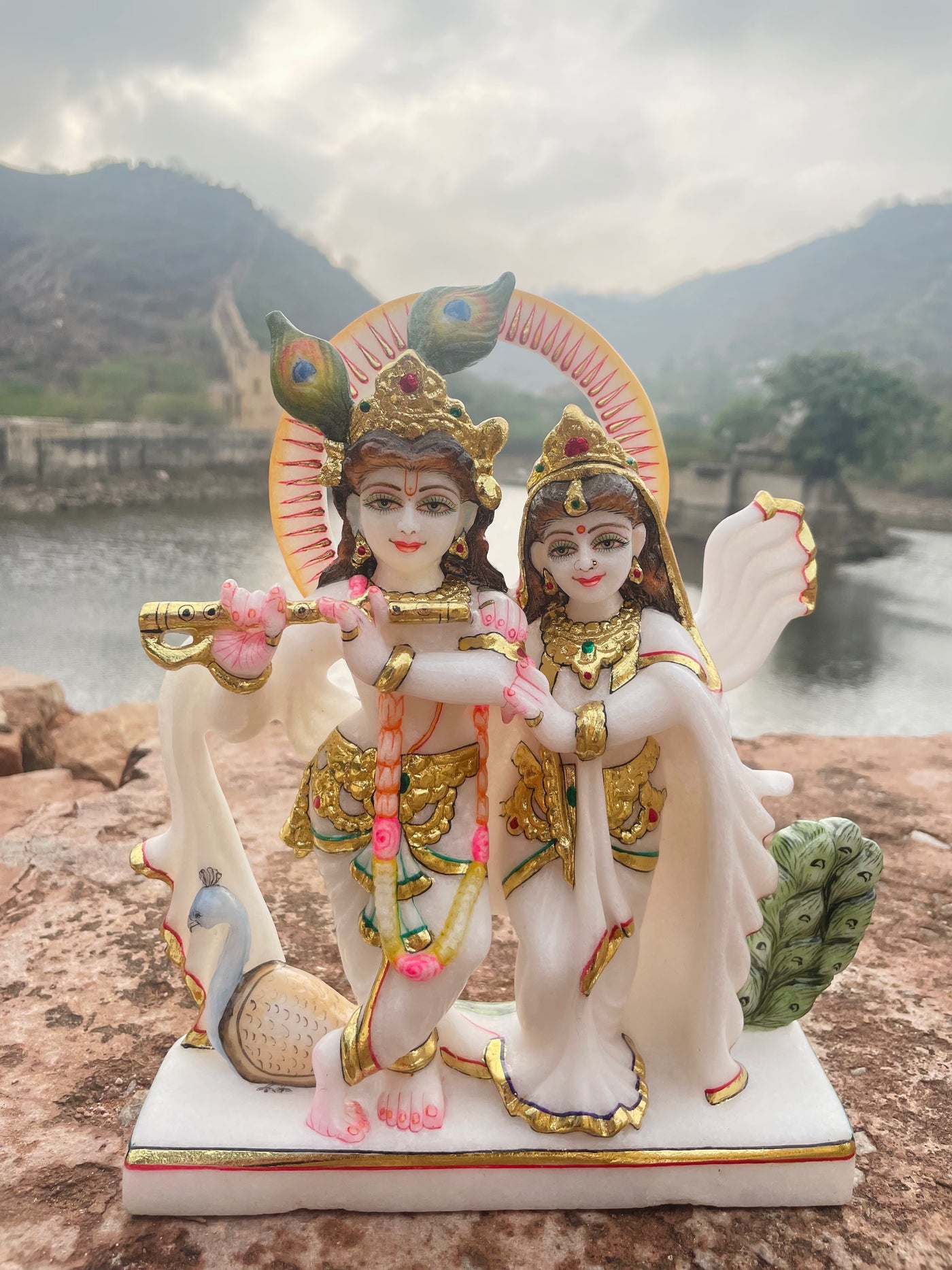 Beautiful Radha Krishna Statue in Marble