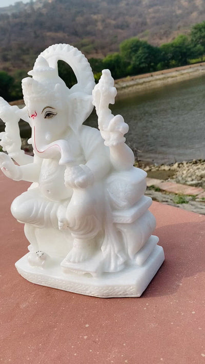 12 inches marble Lord Ganesh Statue