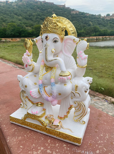 Marble Lord Ganesha Idol in 18 inches