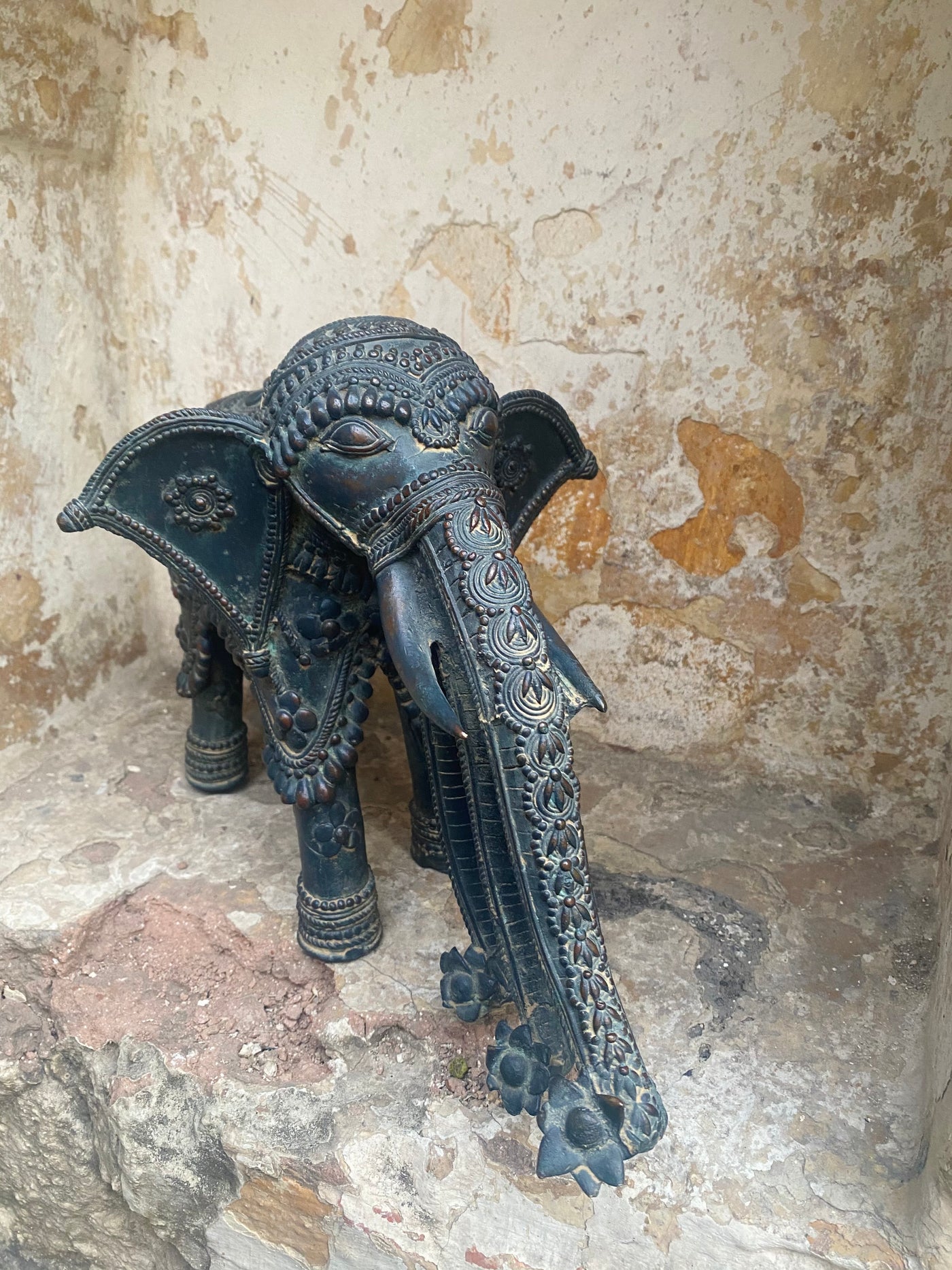 Antique Brass Dhokra Elephant