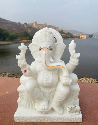 12 inches marble Lord Ganesh Statue