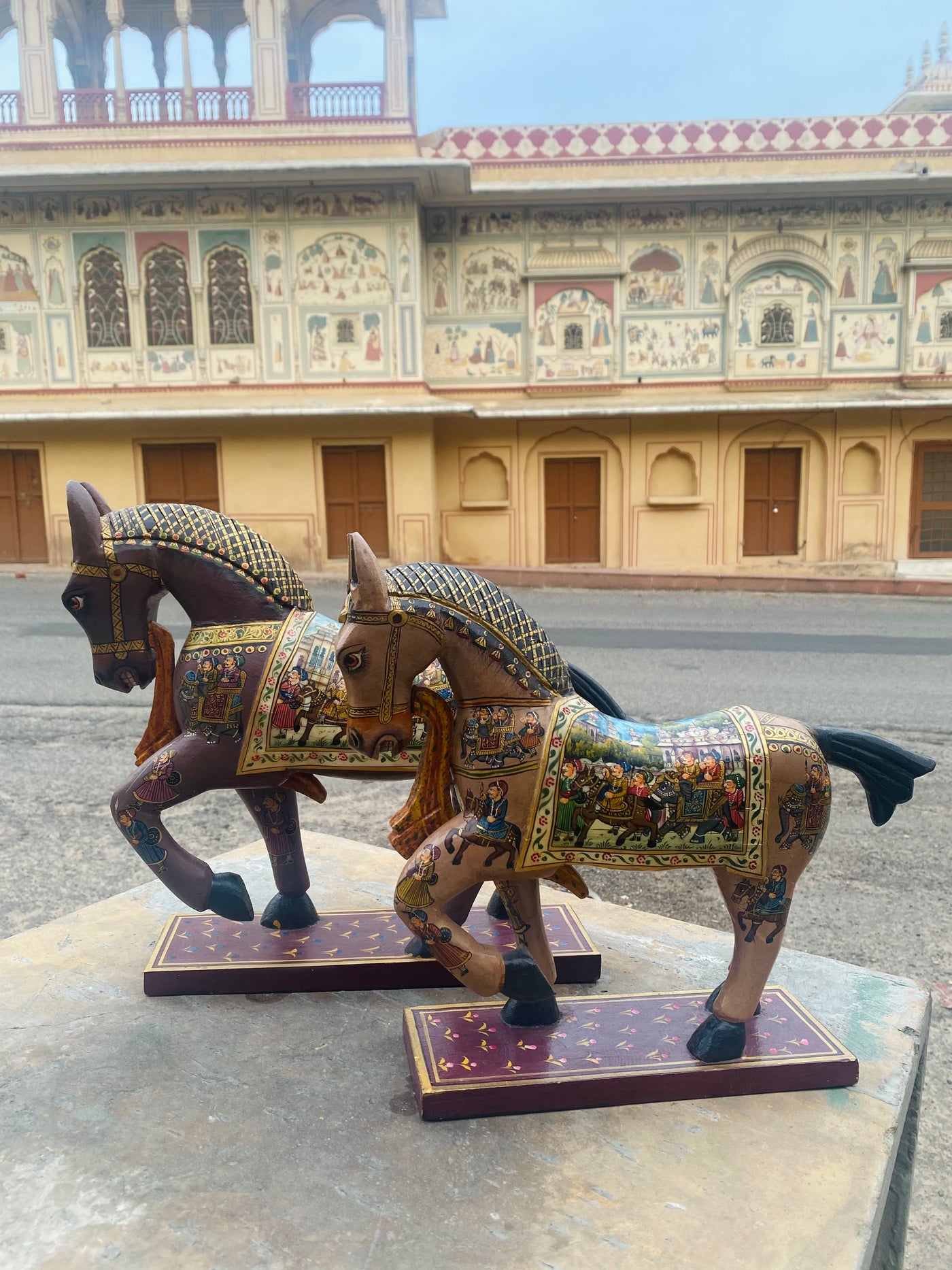 Wooden Hand painted Horse Statue