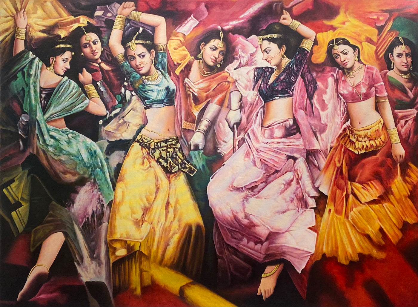 Dancing ladies - Hand Made Canvas Painting