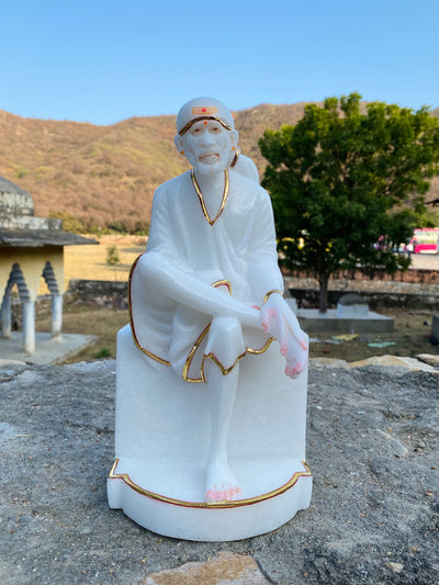 White marble Sai Baba Statue