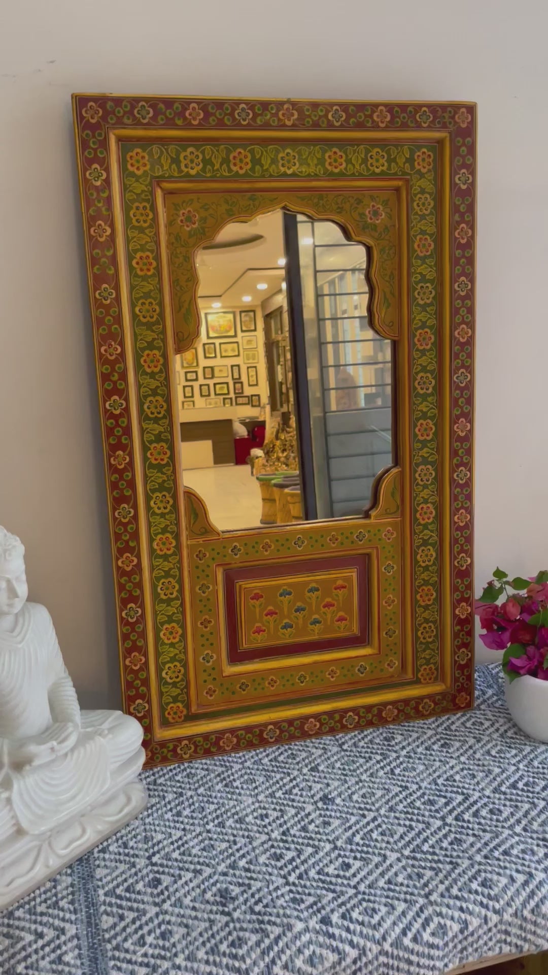 Hand painted Jharokha Frame with mirror