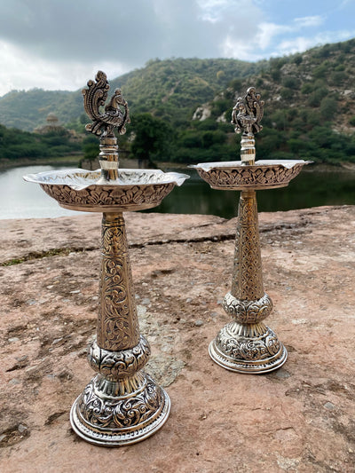 German Silver Handcrafted Diya/Lamp