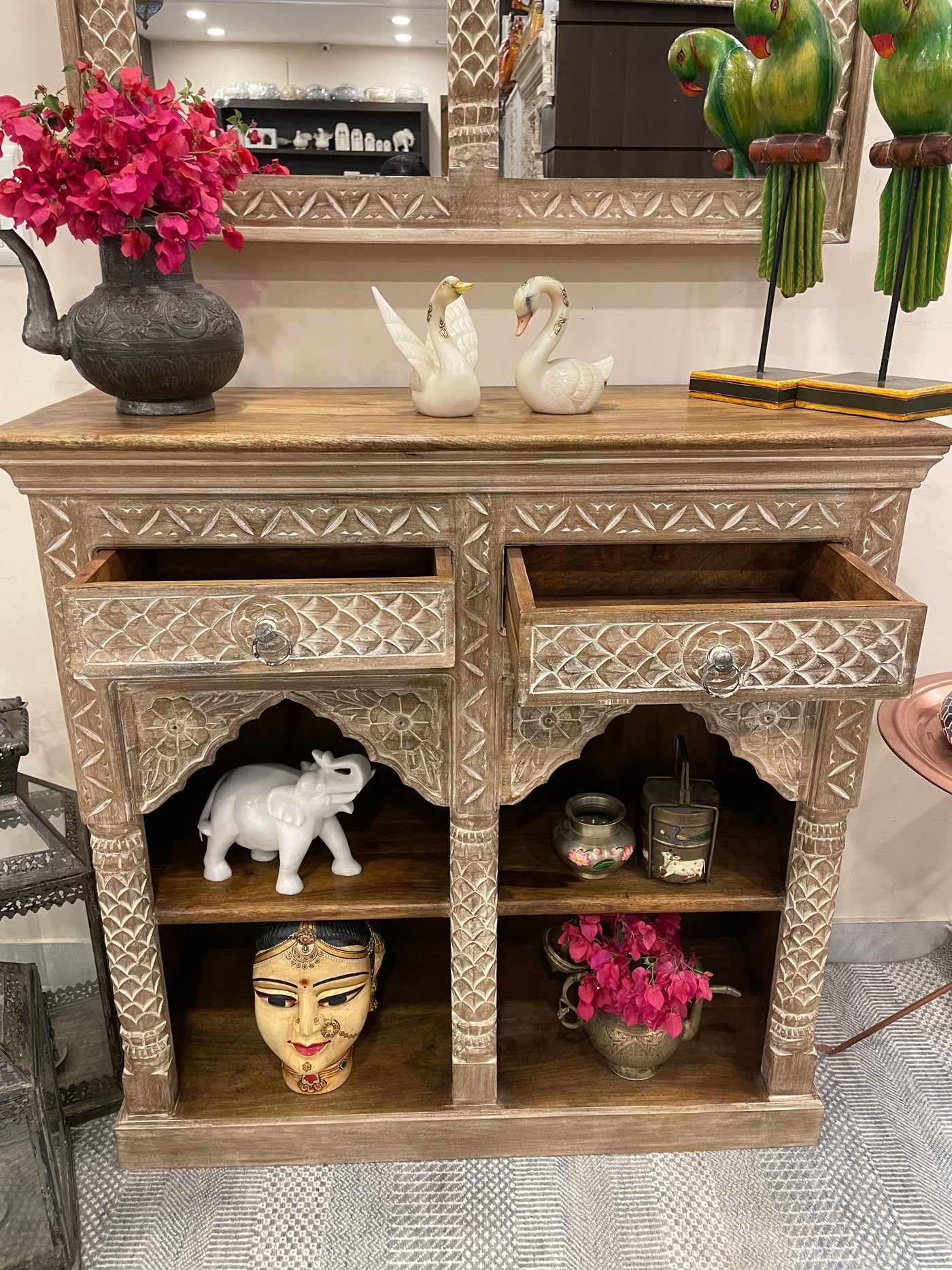 Natural distressed console table