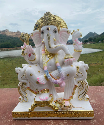 Marble Lord Ganesha Idol in 18 inches