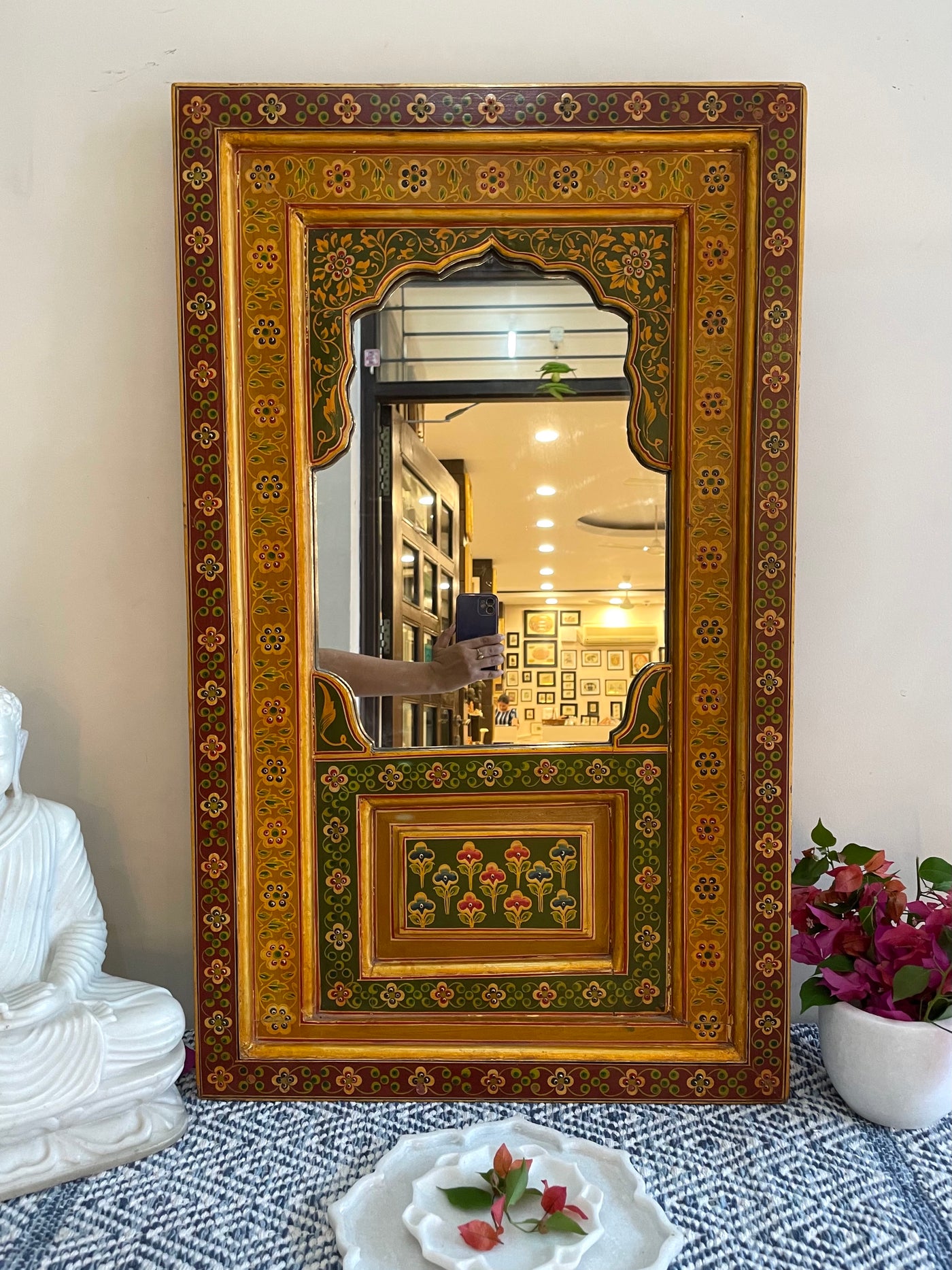 Hand painted Jharokha Frame with mirror