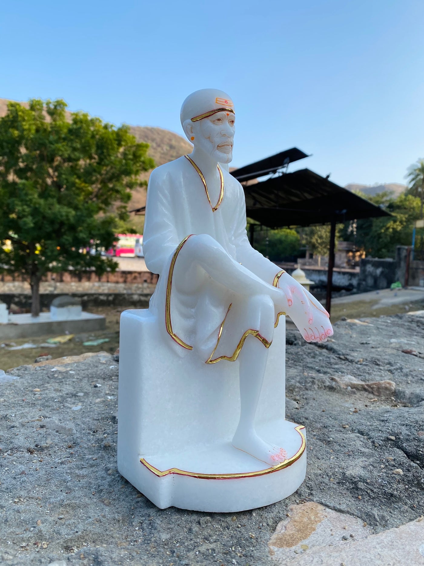 White marble Sai Baba Statue