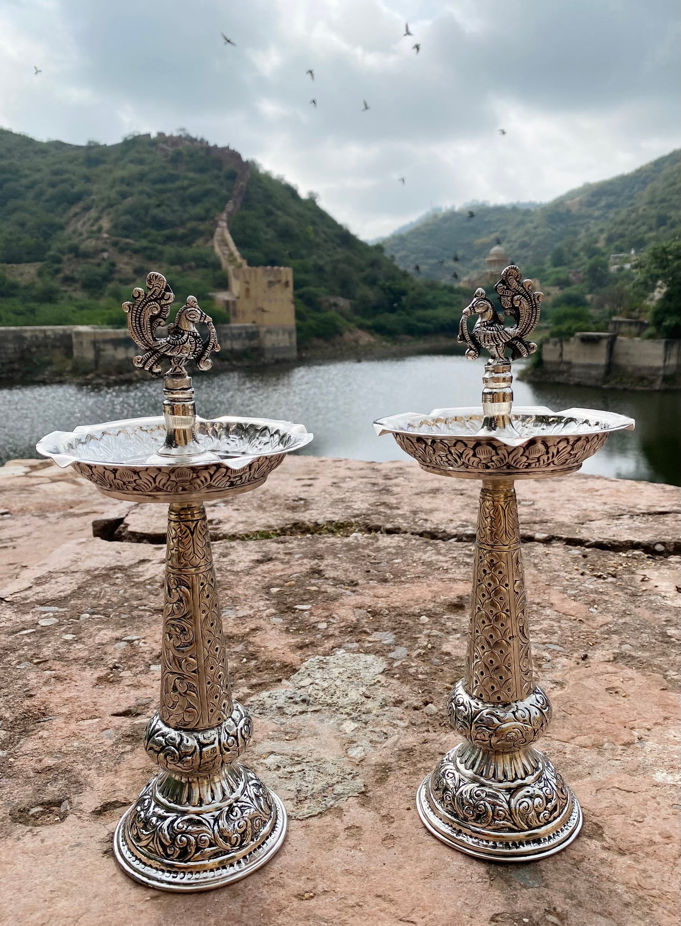 German Silver Handcrafted Diya/Lamp