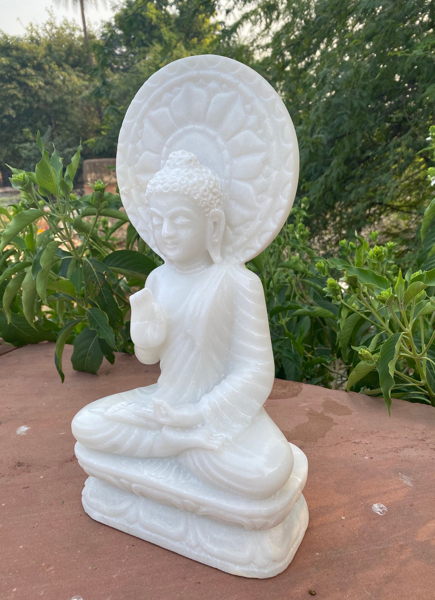 15 inches Meditating Buddha Statue in Marble