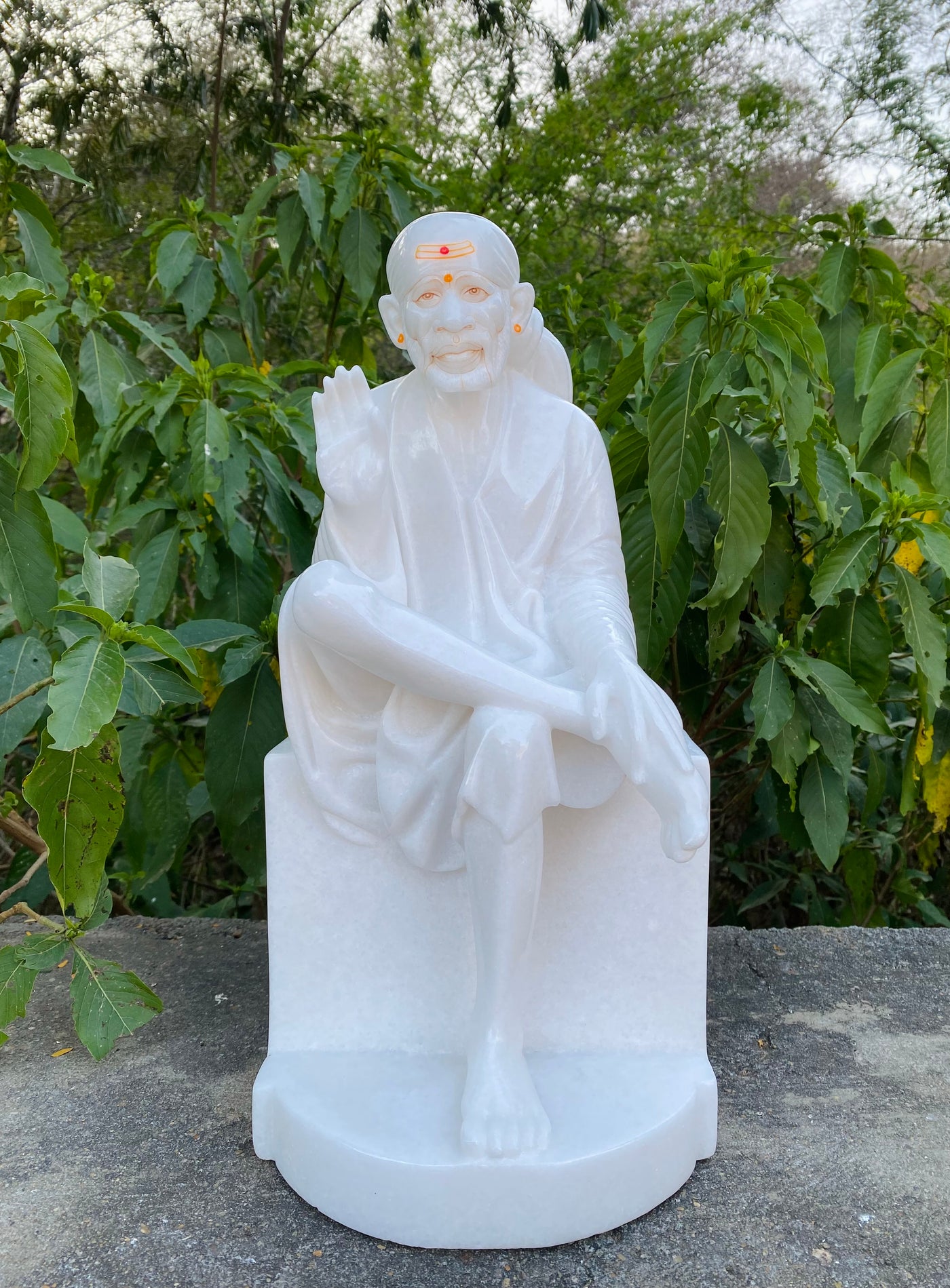 White marble Sai Baba Statue