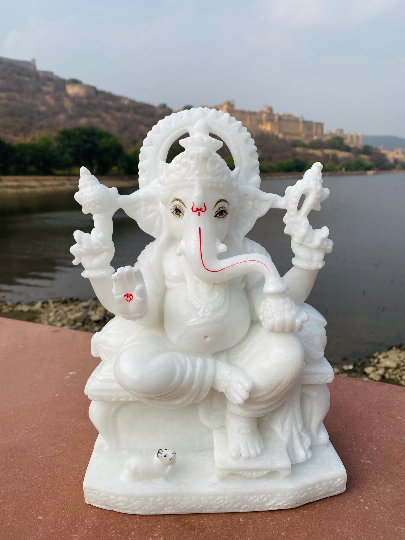 12 inches marble Lord Ganesh Statue