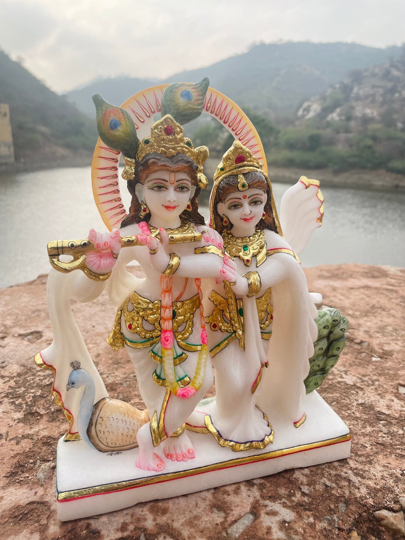 Beautiful Radha Krishna Statue in Marble