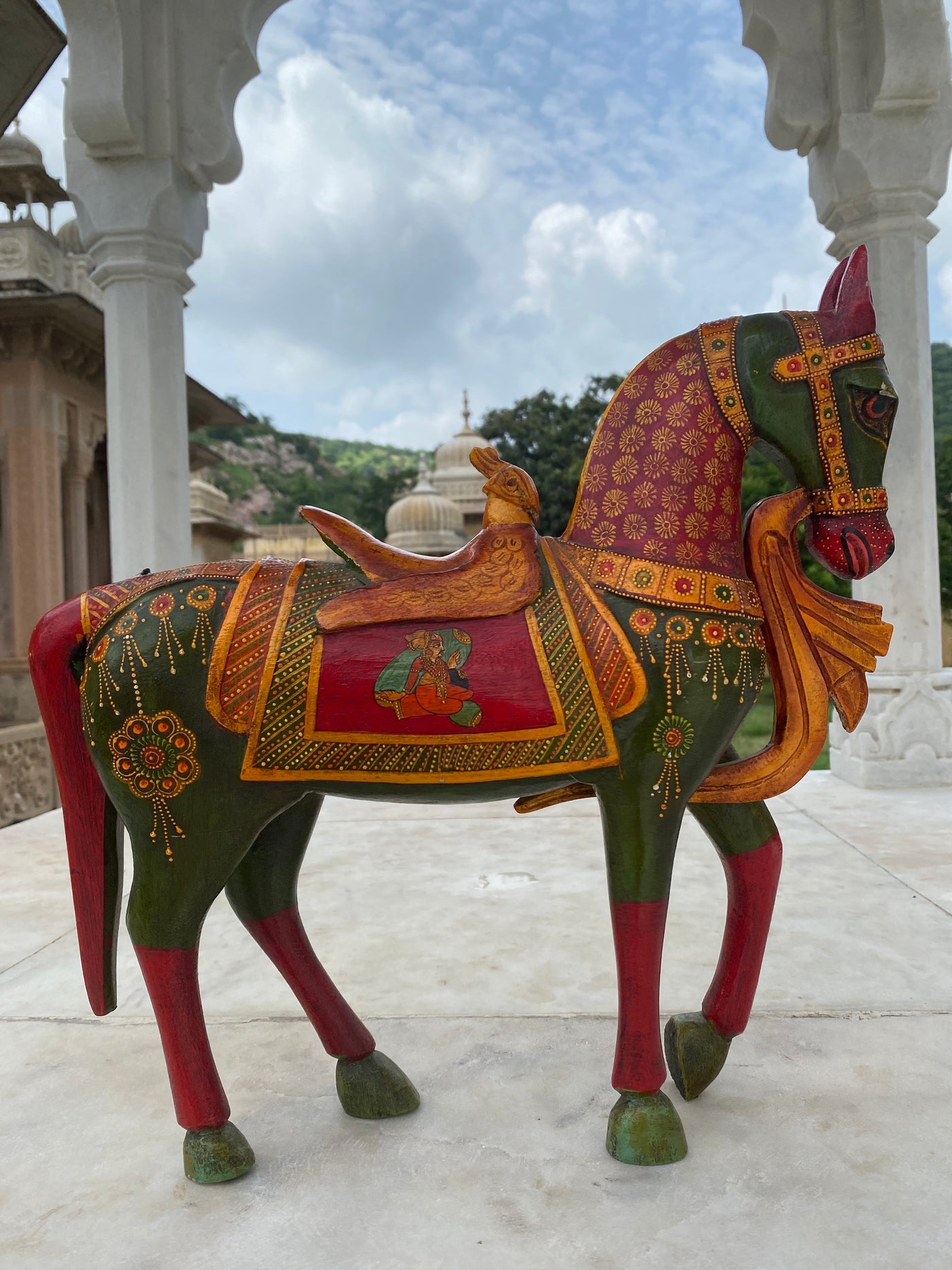 Wooden Hand painted Horse Statue