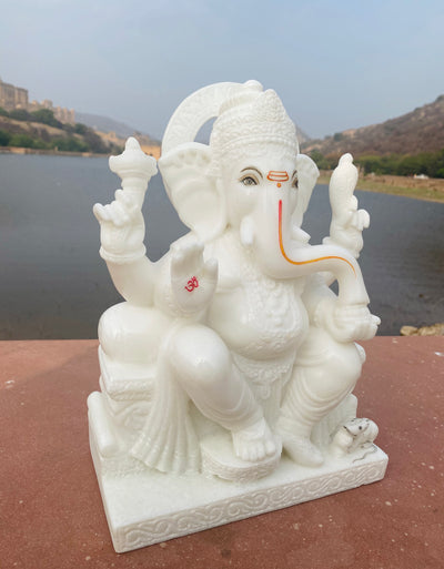 12 inches marble Lord Ganesh Statue