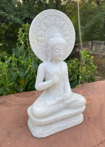 15 inches Meditating Buddha Statue in Marble