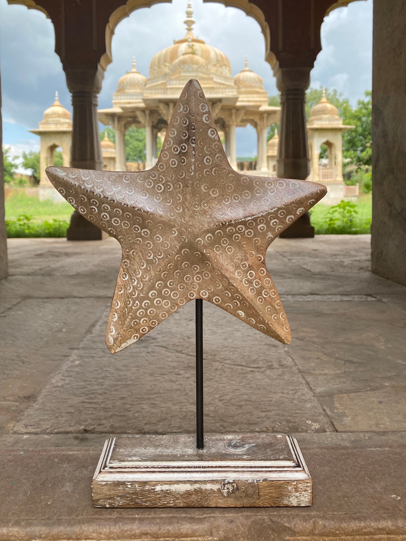 Wooden Table Top Star shaped Decorative piece