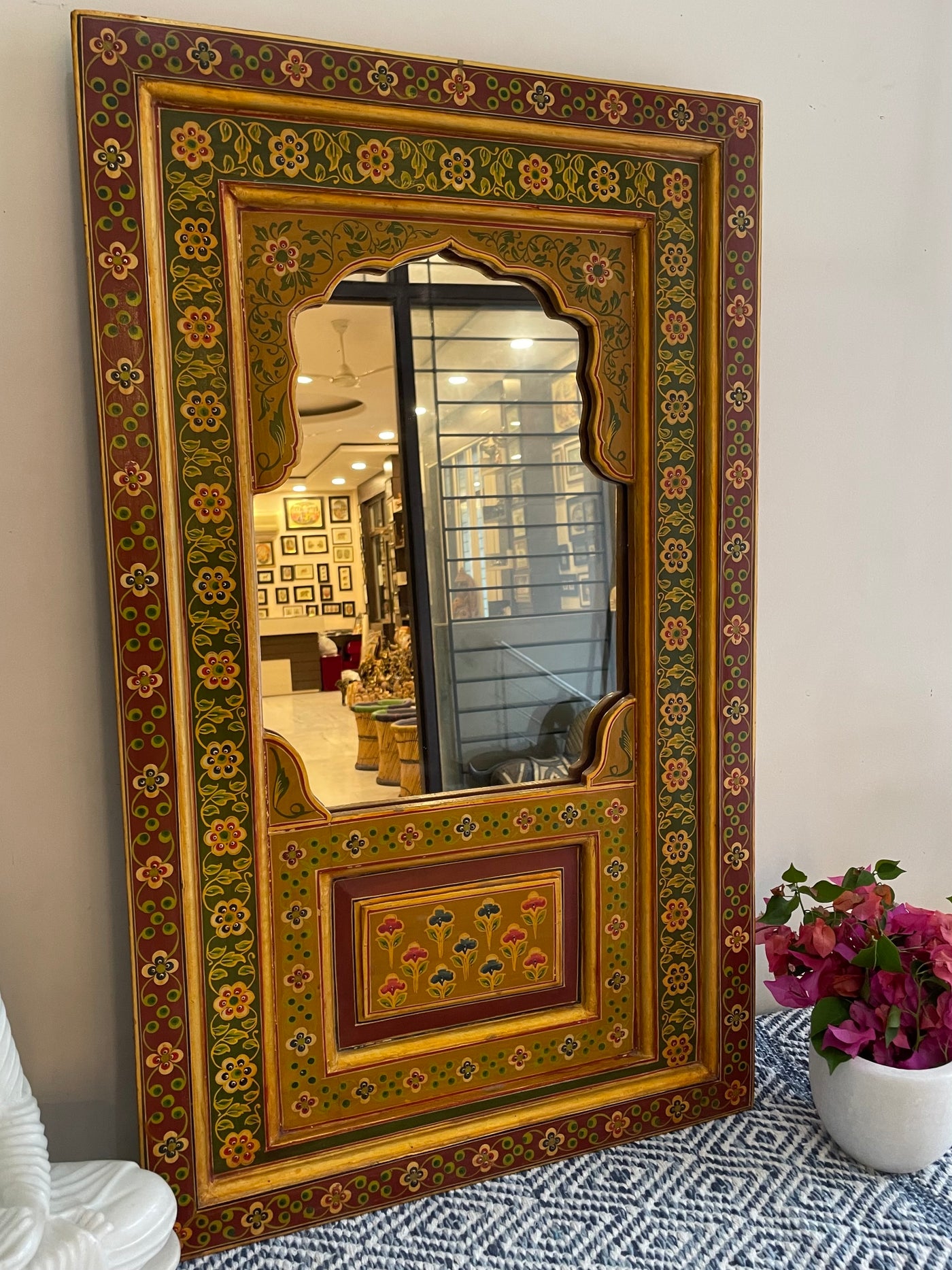 Hand painted Jharokha Frame with mirror