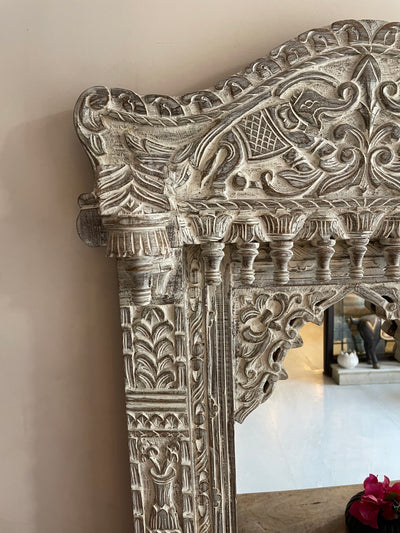 Hand carved Single Jharokha Wall mirror