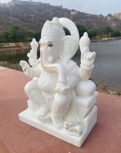 12 inches marble Lord Ganesh Statue