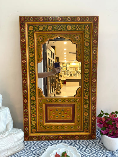 Hand painted Jharokha Frame with mirror