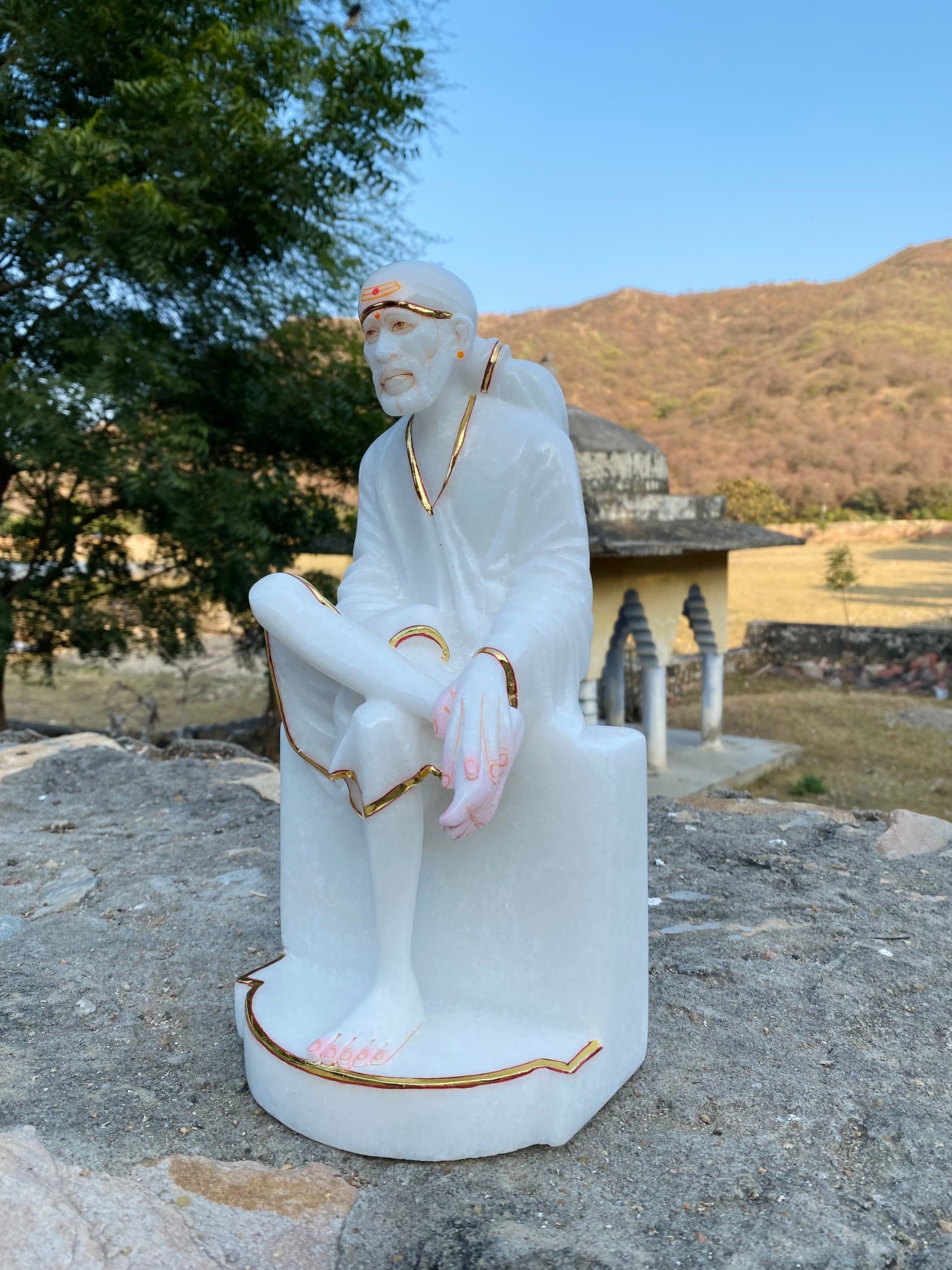 White marble Sai Baba Statue