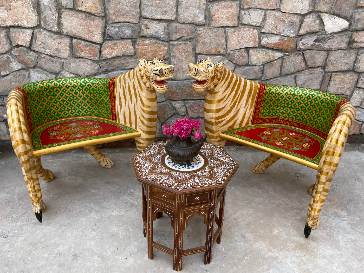 Tiger shaped handmade Maharaja armchair