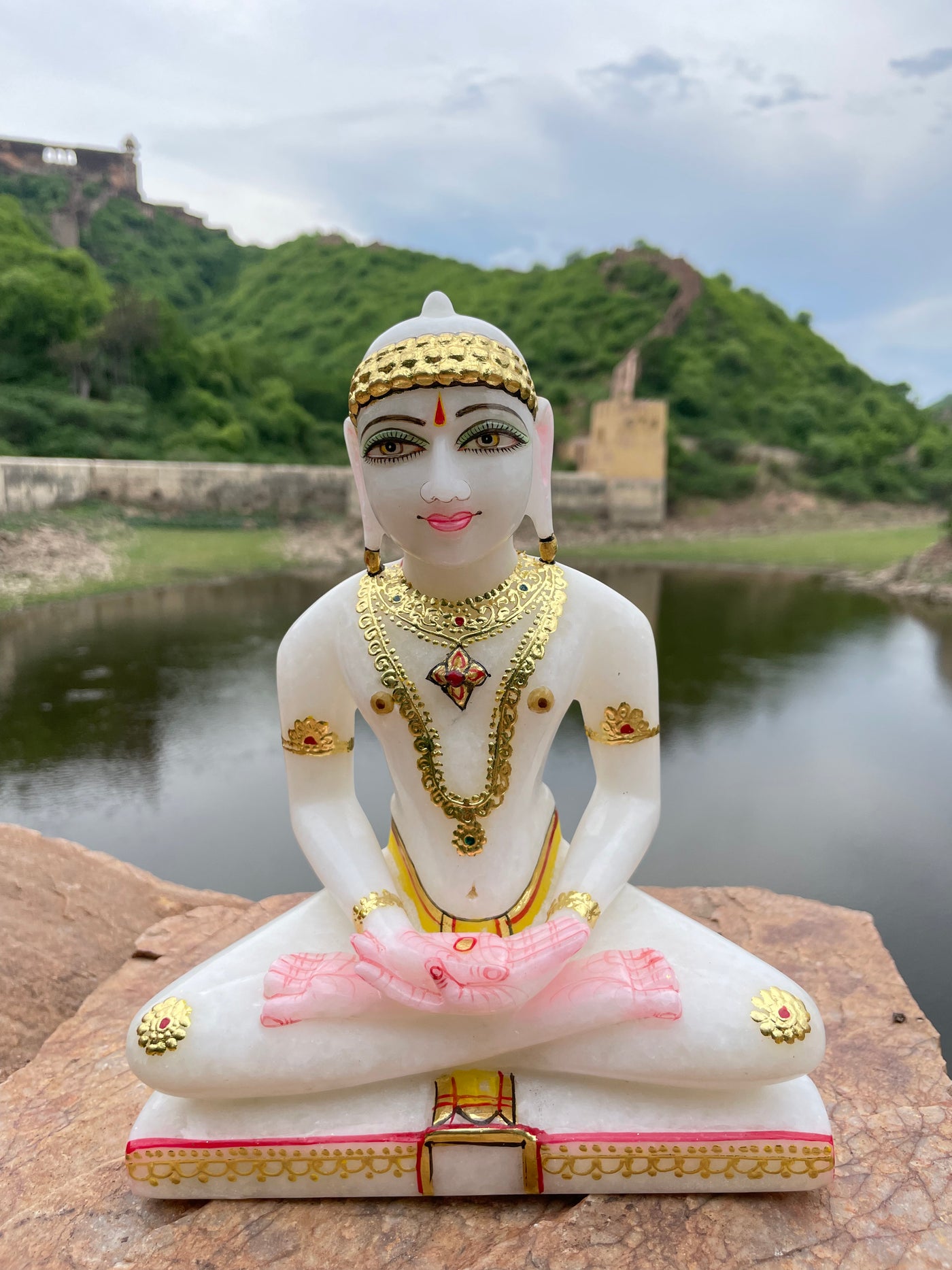 9 inches Lord Mahavira in marble