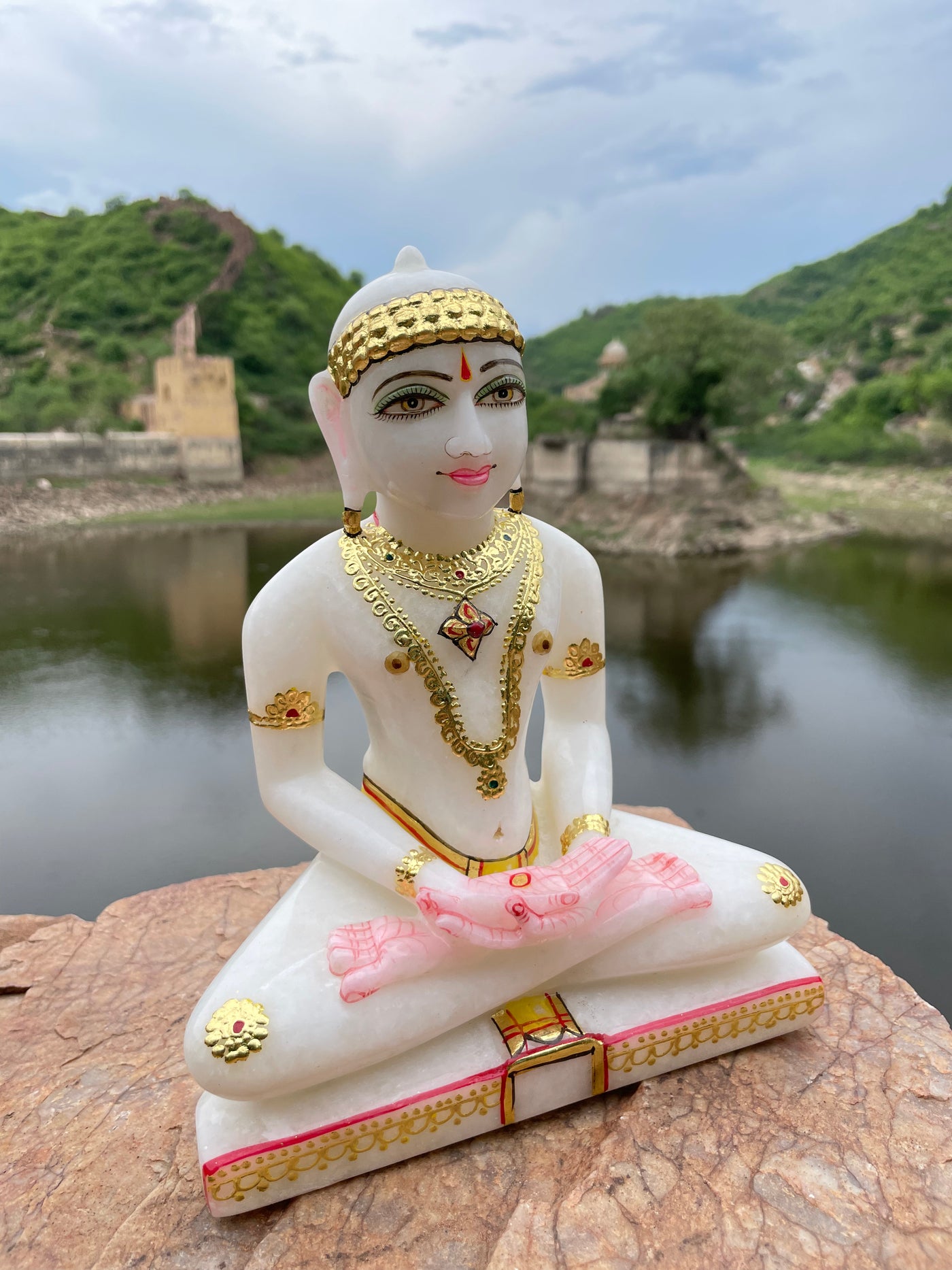 9 inches Lord Mahavira in marble