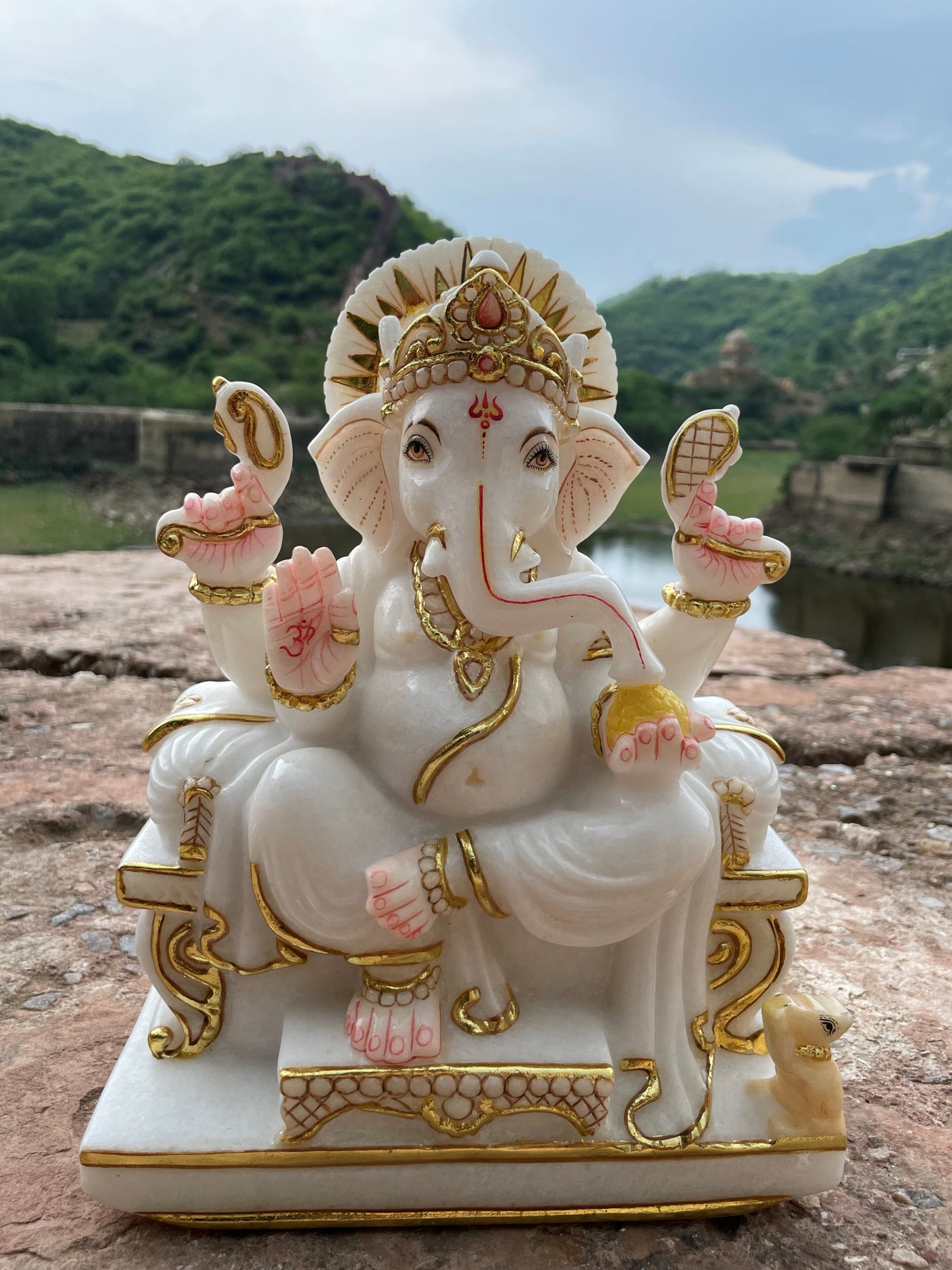 11 inches marble Lord Ganesh Statue