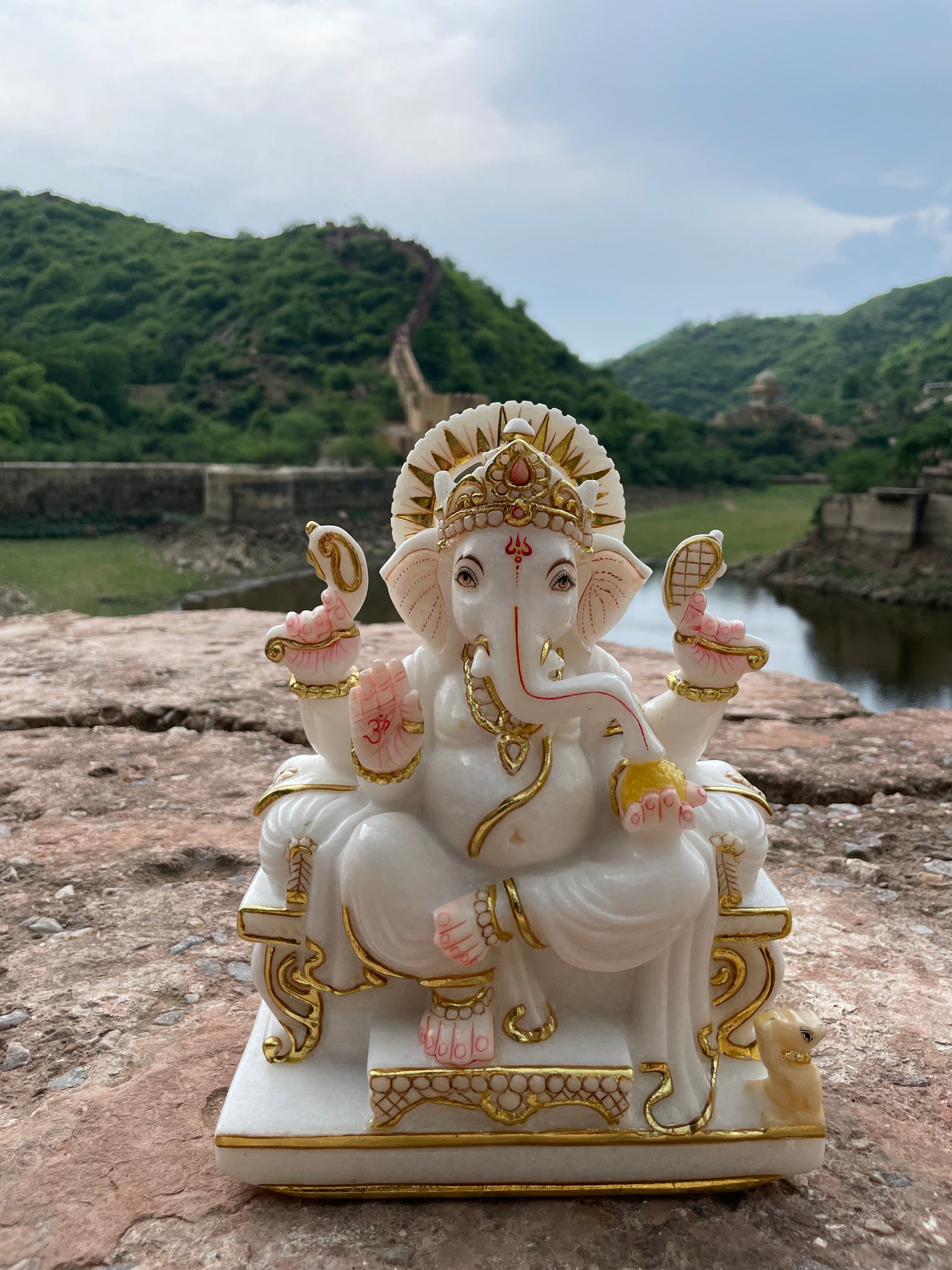 11 inches marble Lord Ganesh Statue