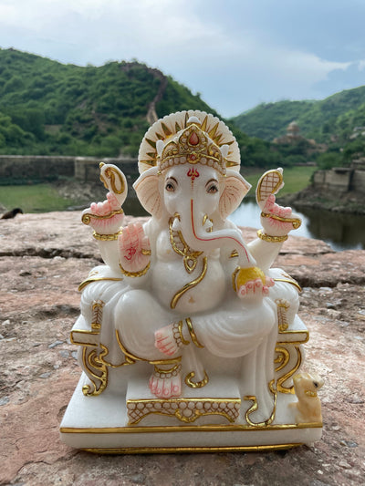 11 inches marble Lord Ganesh Statue