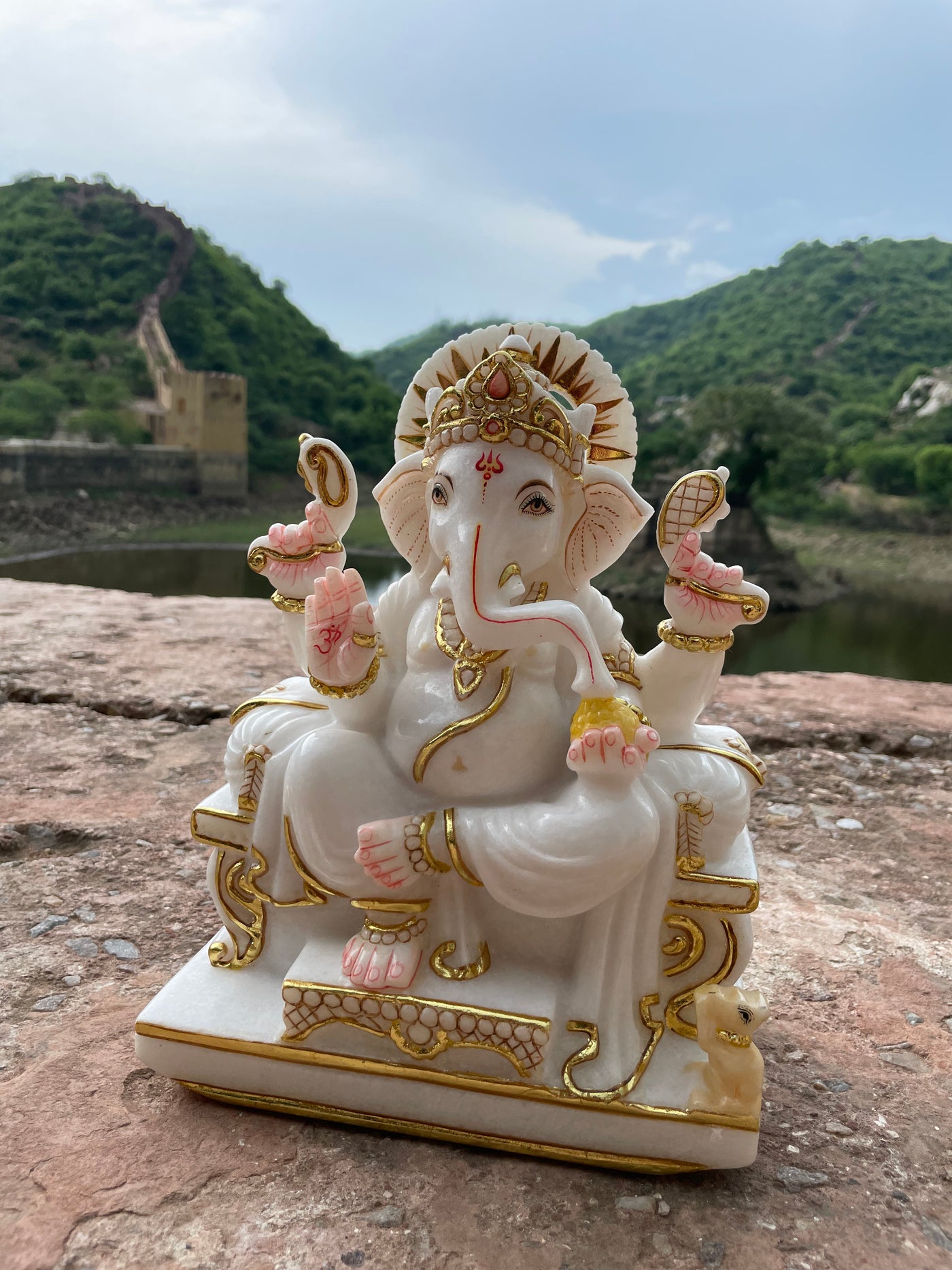 11 inches marble Lord Ganesh Statue