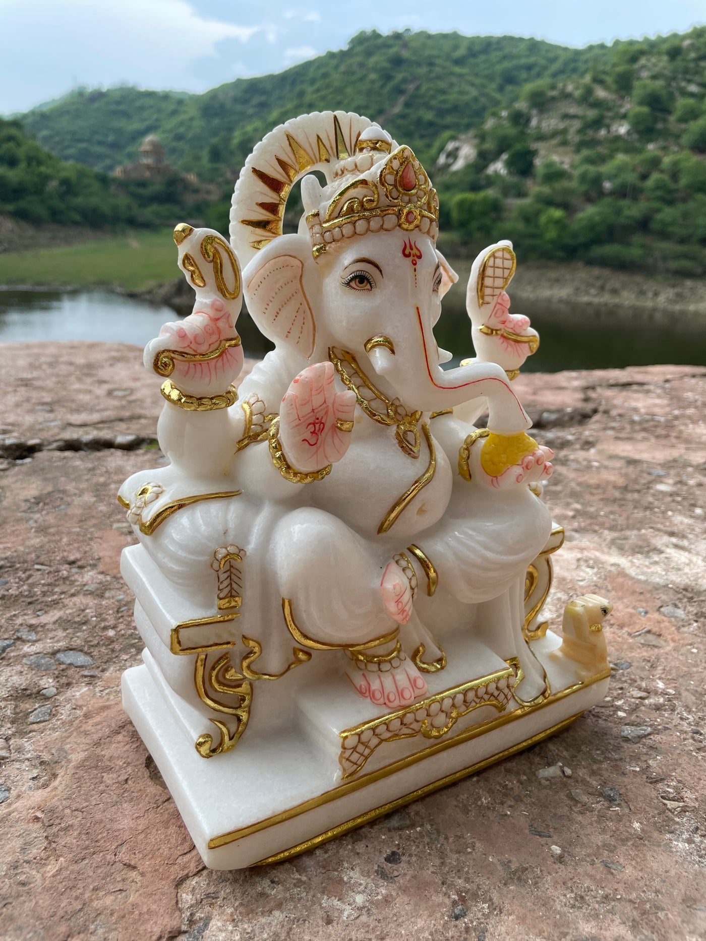 11 inches marble Lord Ganesh Statue