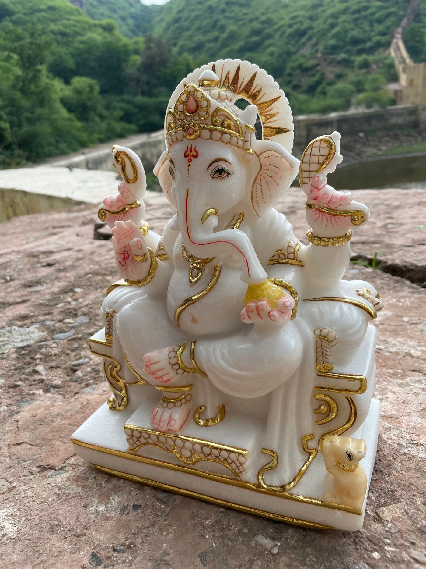 11 inches marble Lord Ganesh Statue