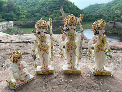 10 inches Ram Darbar Statue in Marble