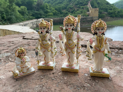 10 inches Ram Darbar Statue in Marble