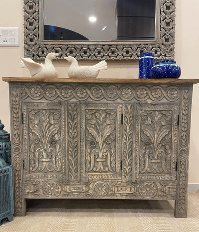 Distressed Grey Console Table