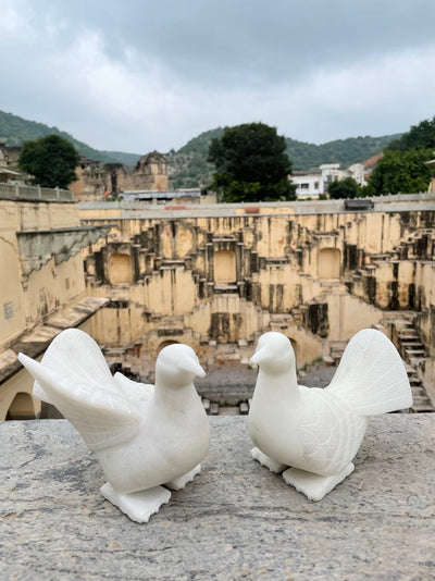 Hand carved Marble Bird pair